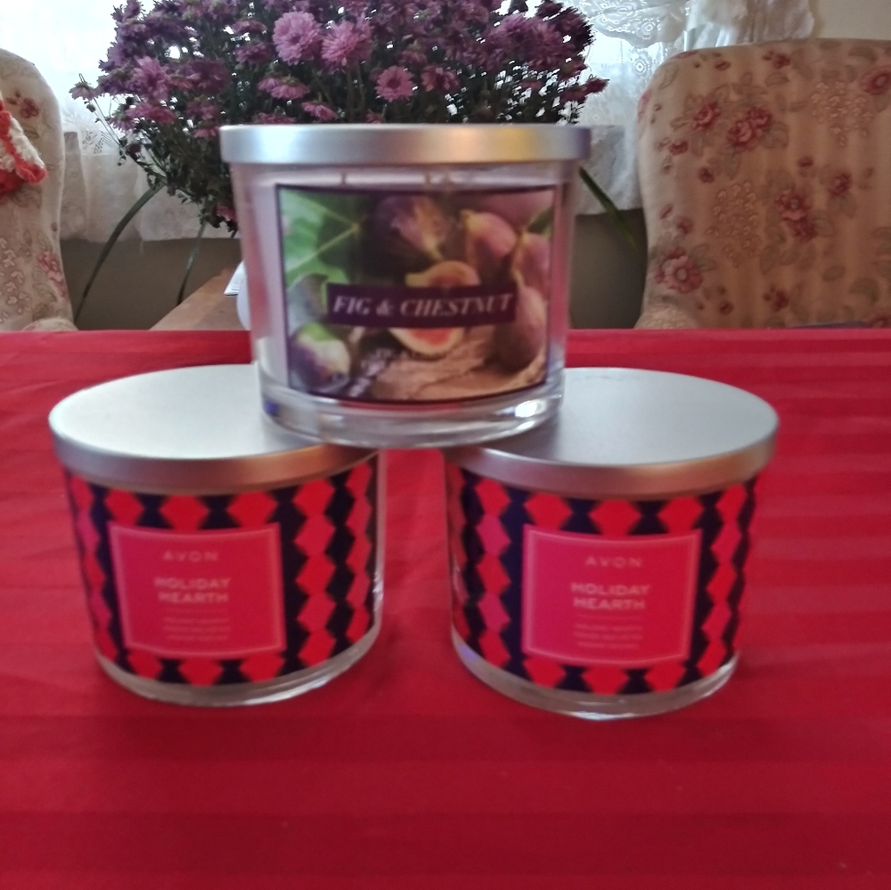 Set of 3 Avon Holiday Candles